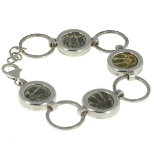 Roman Herod Agrippa Coin Bracelet in Silver