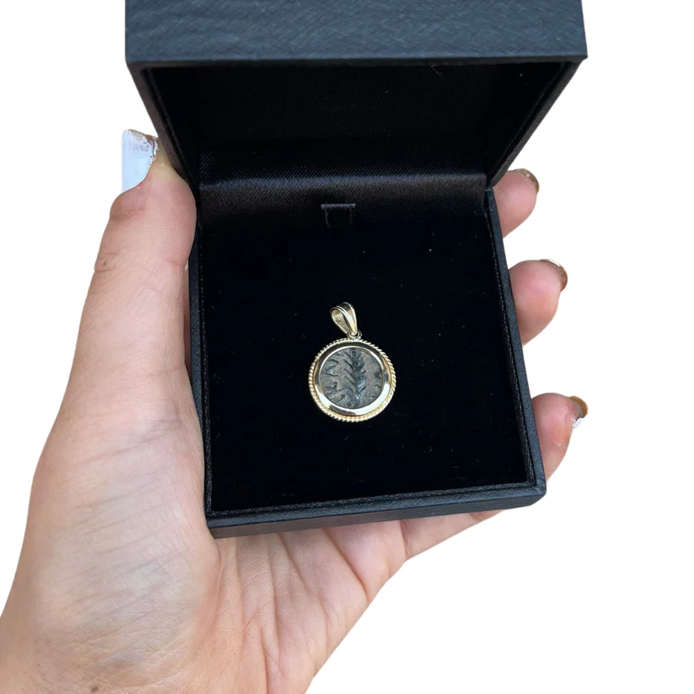 14K Gold Pruta Coin (Roman Procurators Coin) Pendant - Image 5