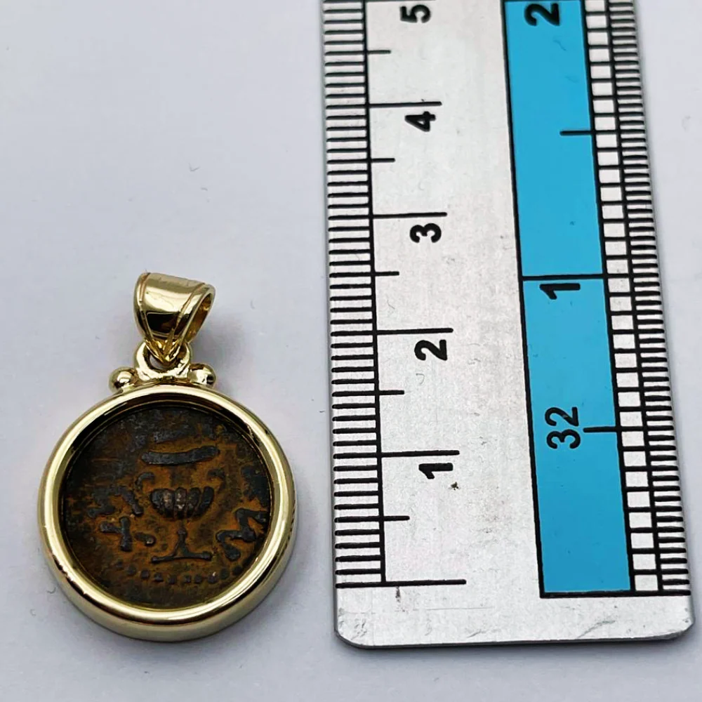 14k Gold Masada Coin Pendant - Image 6