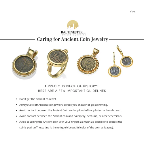 18k Gold and Diamonds Authentic Bar Kochba Coin Pendant - Image 4