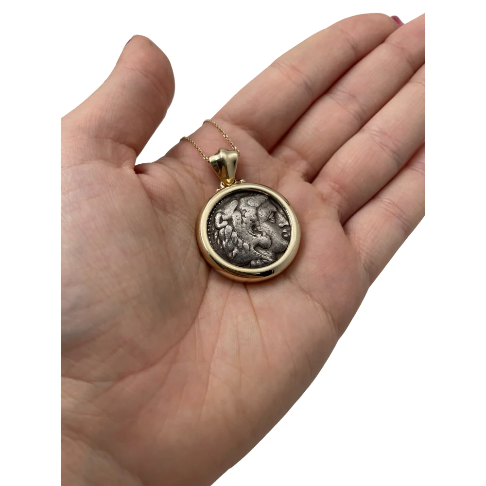 14K Gold Alexander the great pendant - Image 5