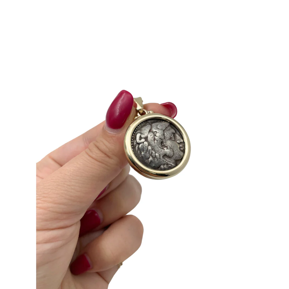 14K Gold Alexander the great pendant - Image 6