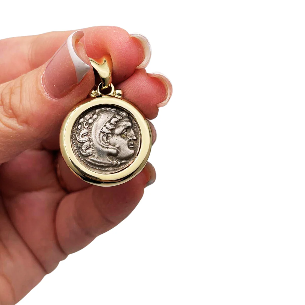Authentic Alexander Coin in 14K Gold Pendant - Image 4