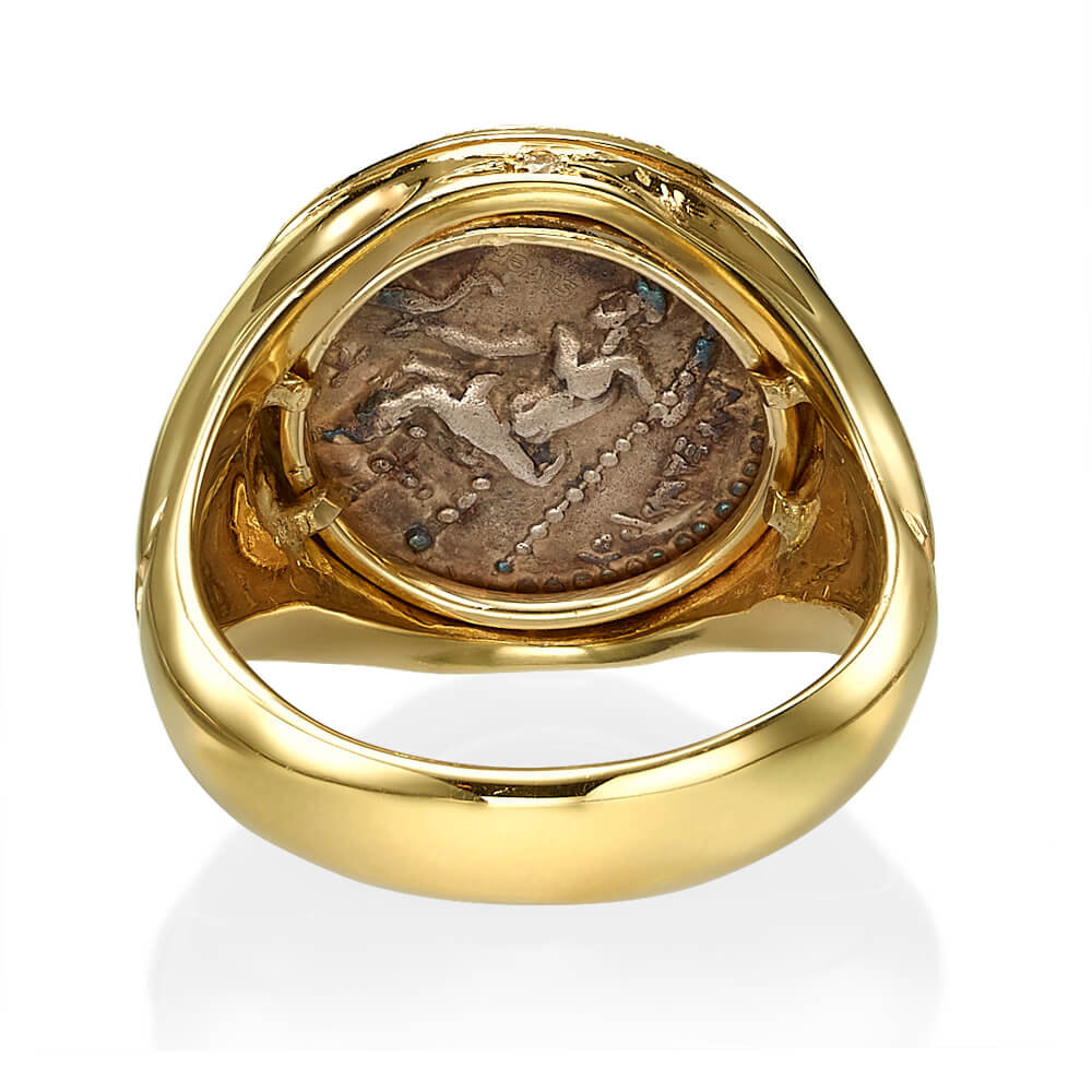 Alexander Coin 14K Gold and Diamond Signet Ring - Image 2