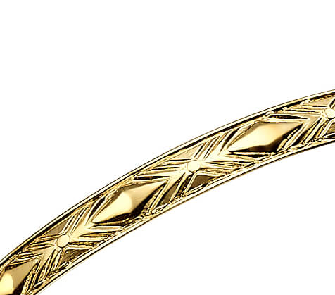 14k Gold Textured Bangle Bracelet - Image 2