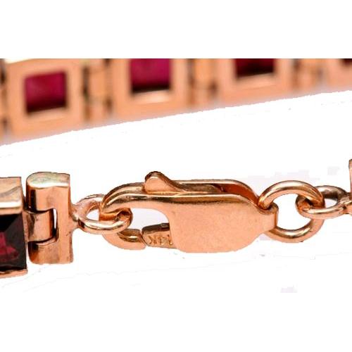 14k Rose Gold Garnet Tennis Bracelet - Image 3