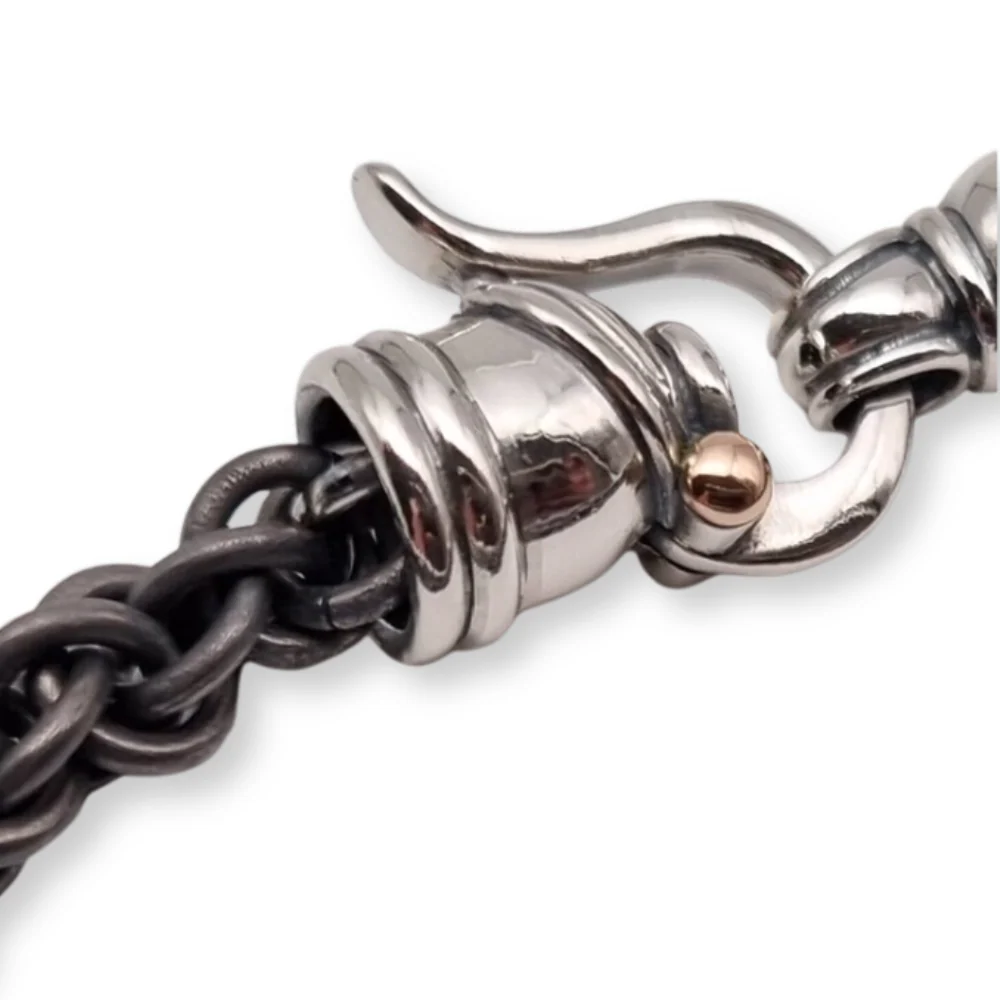 Titanium Bracelet With Silver Clasp and a Gold Dot - Image 2