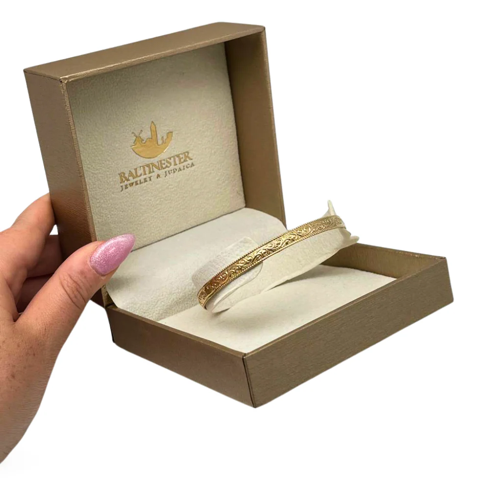 14K Gold Moroccan Bracelet - Heavy Ornate style - Image 6