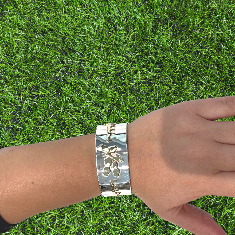 Silver and Gold Ani L'Dodi Cuff Bracelet - Image 4