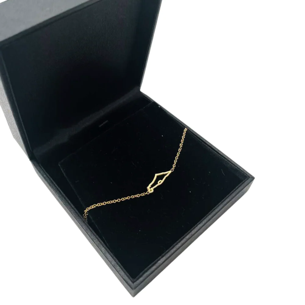 Map of Israel Chain Bracelet in 14K Gold - Image 6