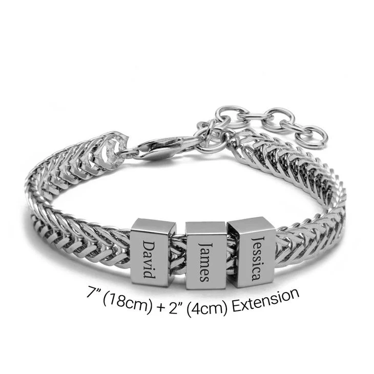 Dad Bracelet in Stainless Steel with Personalized Names Engraved - Image 5