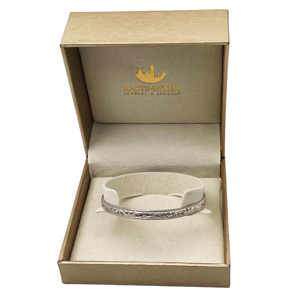 Moroccan Bangle in Silver - Curlicue Design - Image 7
