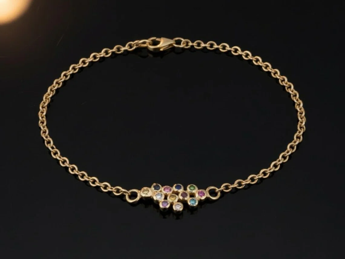 14K Gold Chain Bracelet with Hoshen Gems - Image 7