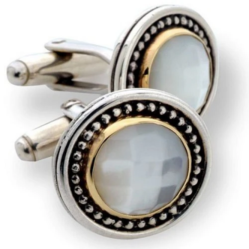 Silver & Gold Mother of Pearl Cufflinks