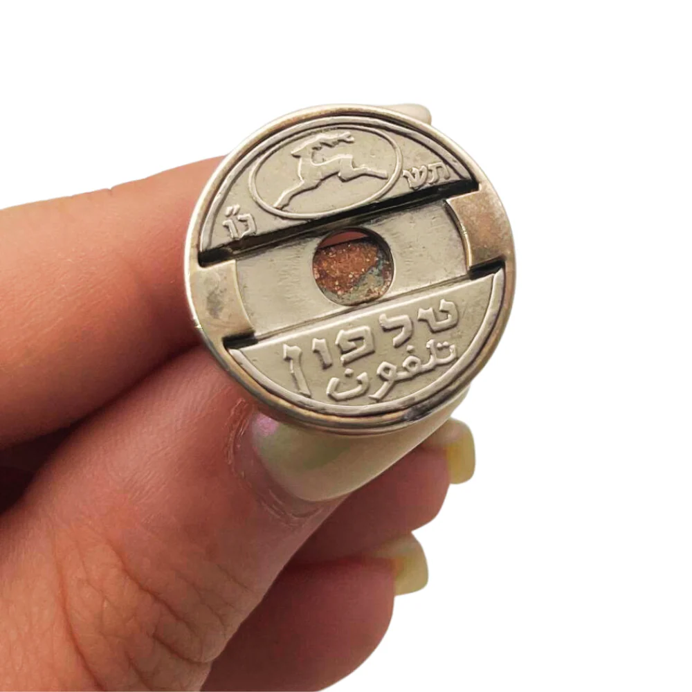 Vintage Israeli Phone Token Cufflinks - Image 4