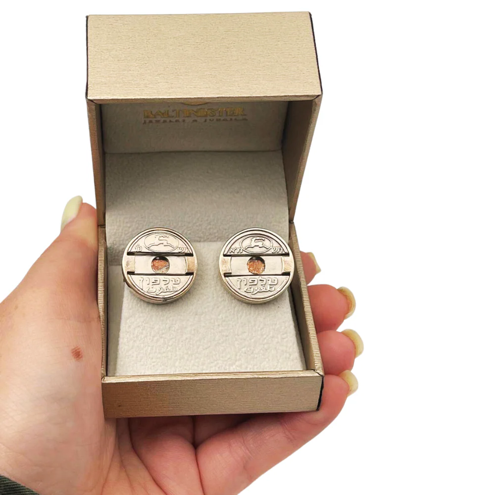 Vintage Israeli Phone Token Cufflinks - Image 7