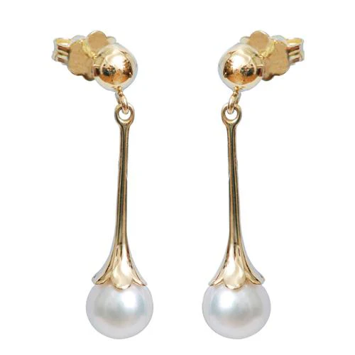 14k Gold & Pearl Earrings