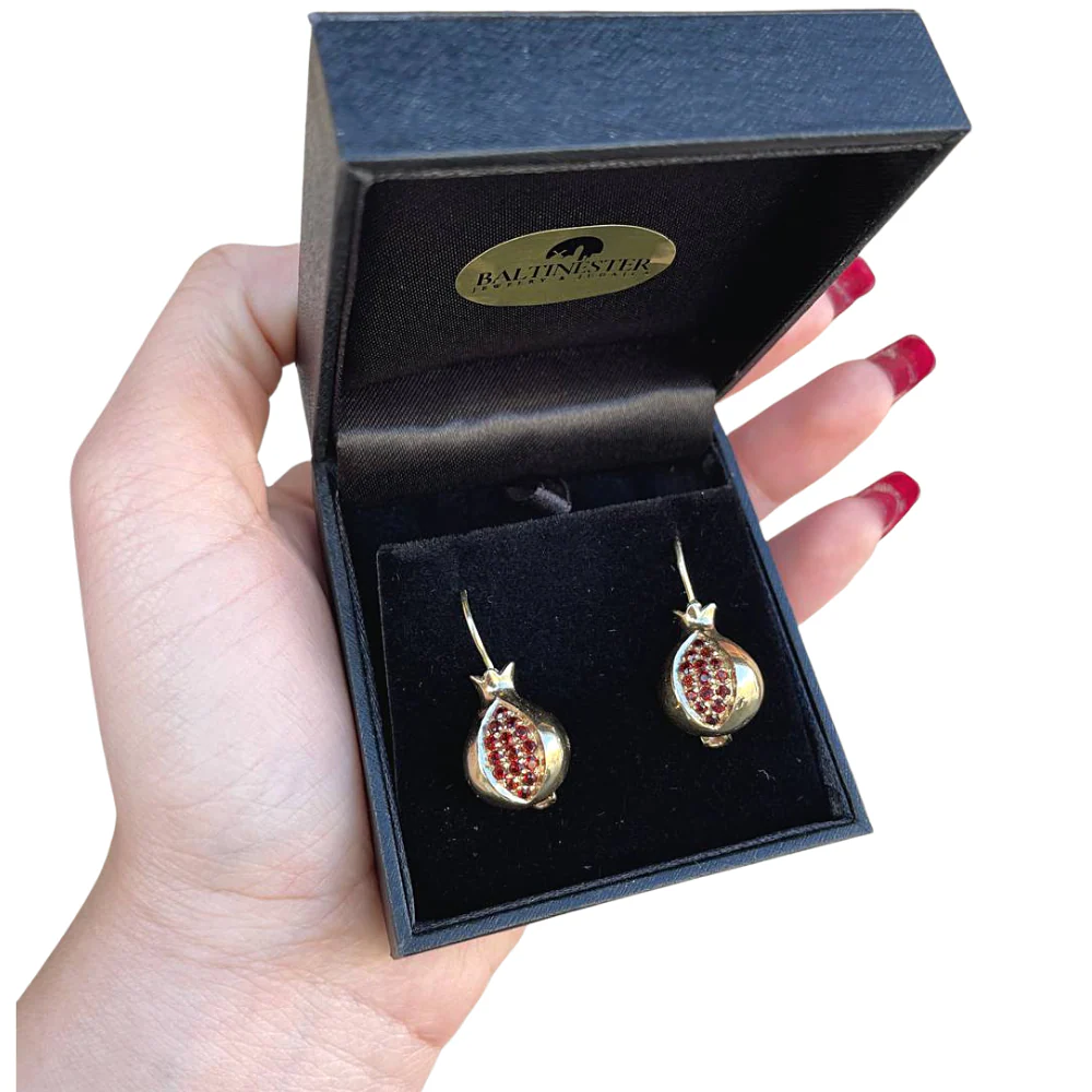 Pomegranate Garnet Earrings in 14K Gold - Image 6