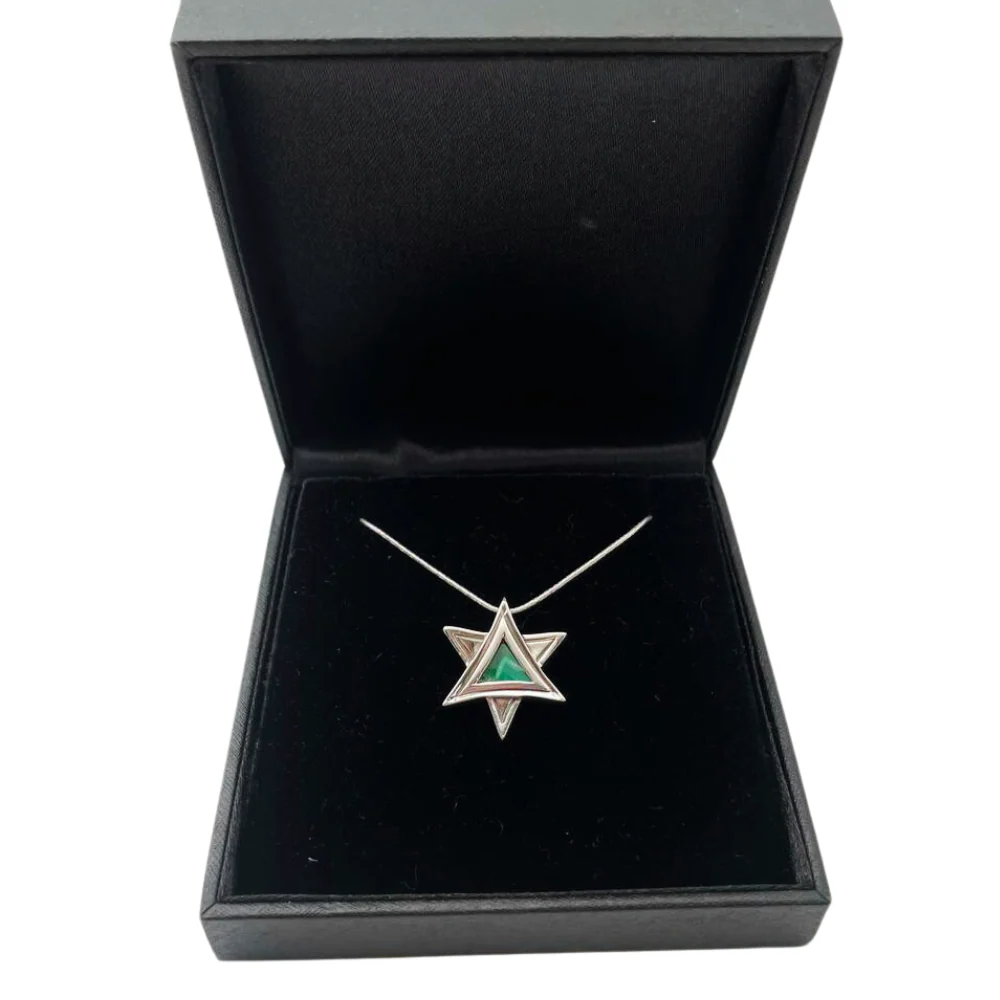 Star of David Necklace - Eilat Stone Artistic Silver - Image 6