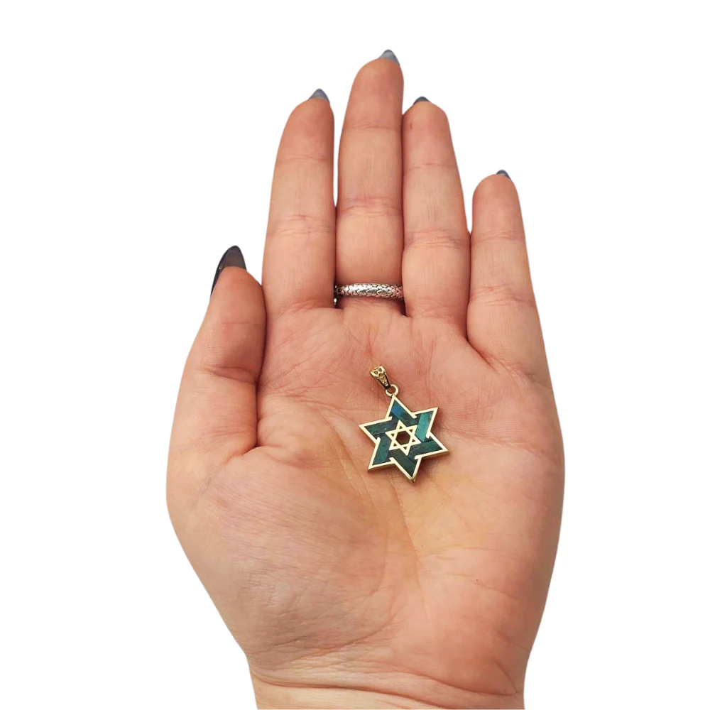 Eilat Star of David Pendant in 14K Gold - Image 9
