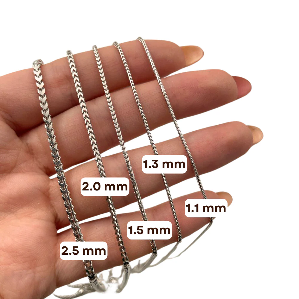 White Gold Franco Chain - 14k  | 1.1mm 16-28" - Image 2