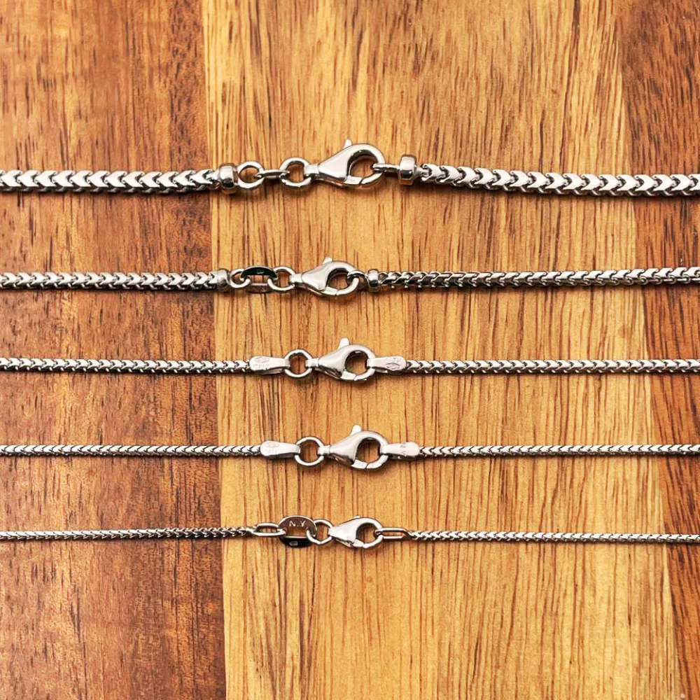 Franco Gold Chain in 14k White Gold 2mm 16-28" - Image 3