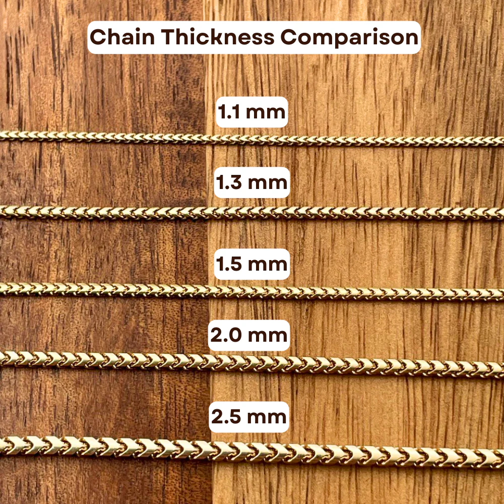 Gold franco chain - 14k Yellow Gold - 1.3mm 16-28" - Image 2