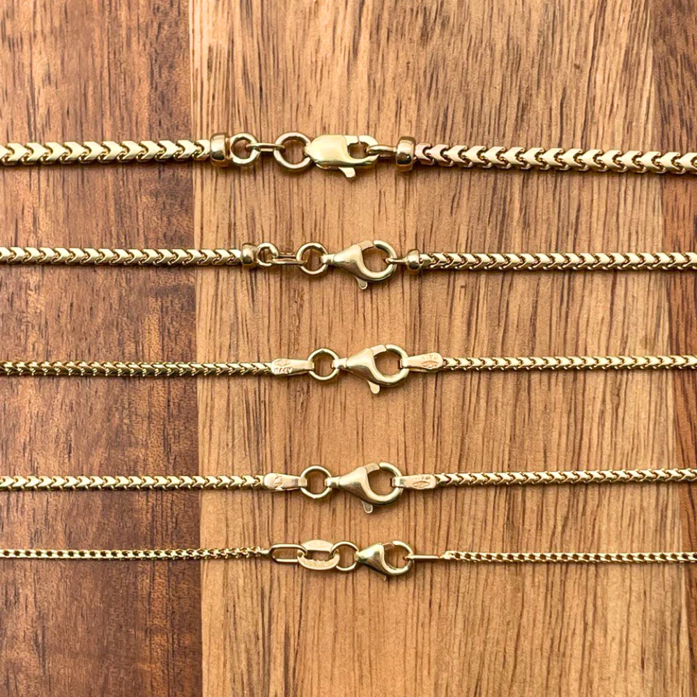 Gold franco chain - 14k Yellow Gold - 1.3mm 16-28" - Image 5