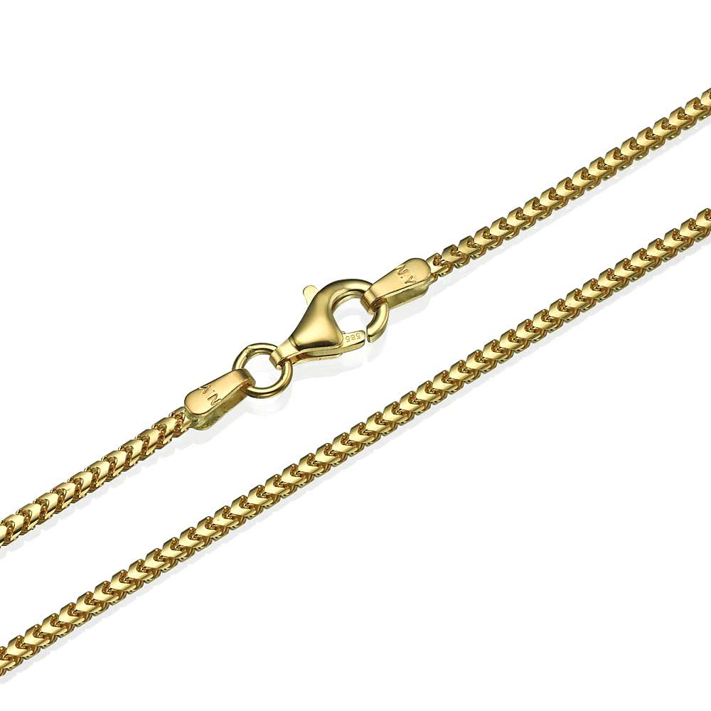 Franco Gold Chain in 14k Yellow Gold 1.5mm 16-28"