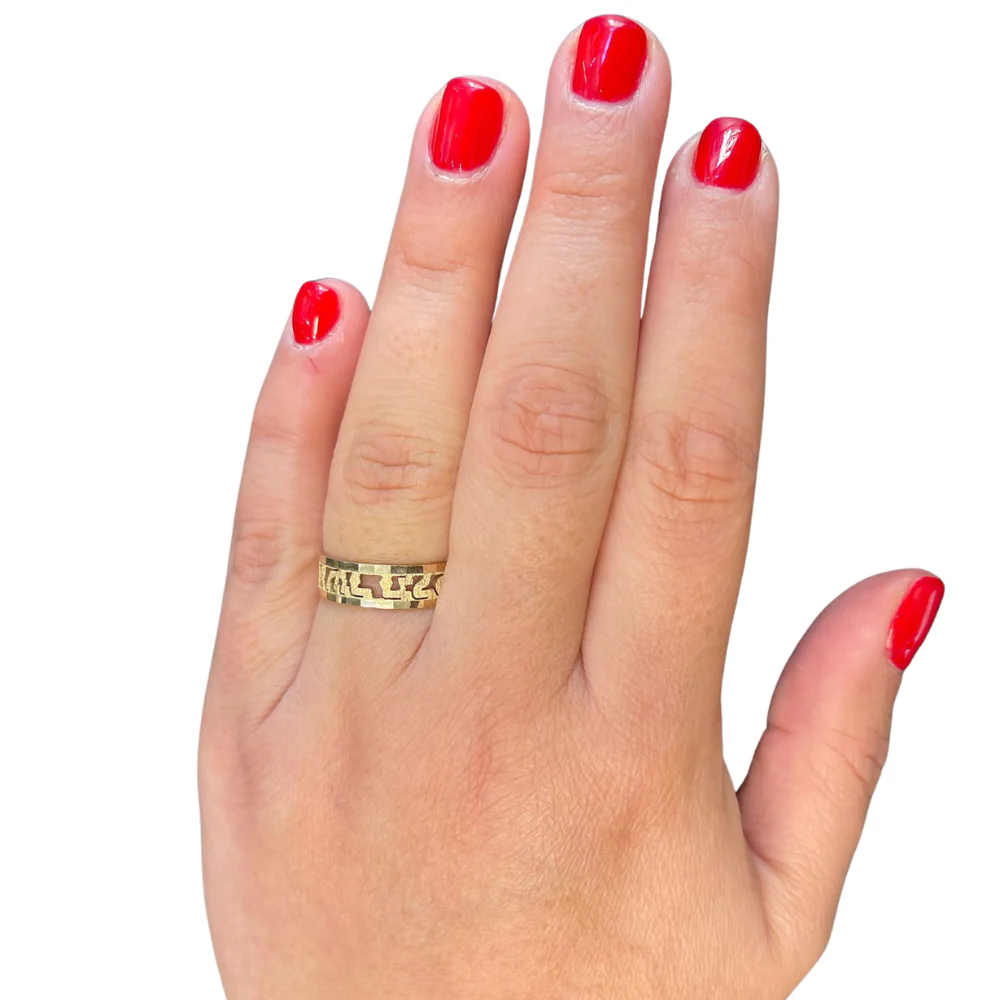 14k Gold Book Of Ruth 1:16 Hebrew Bible Quote Cutout Ring - Image 5