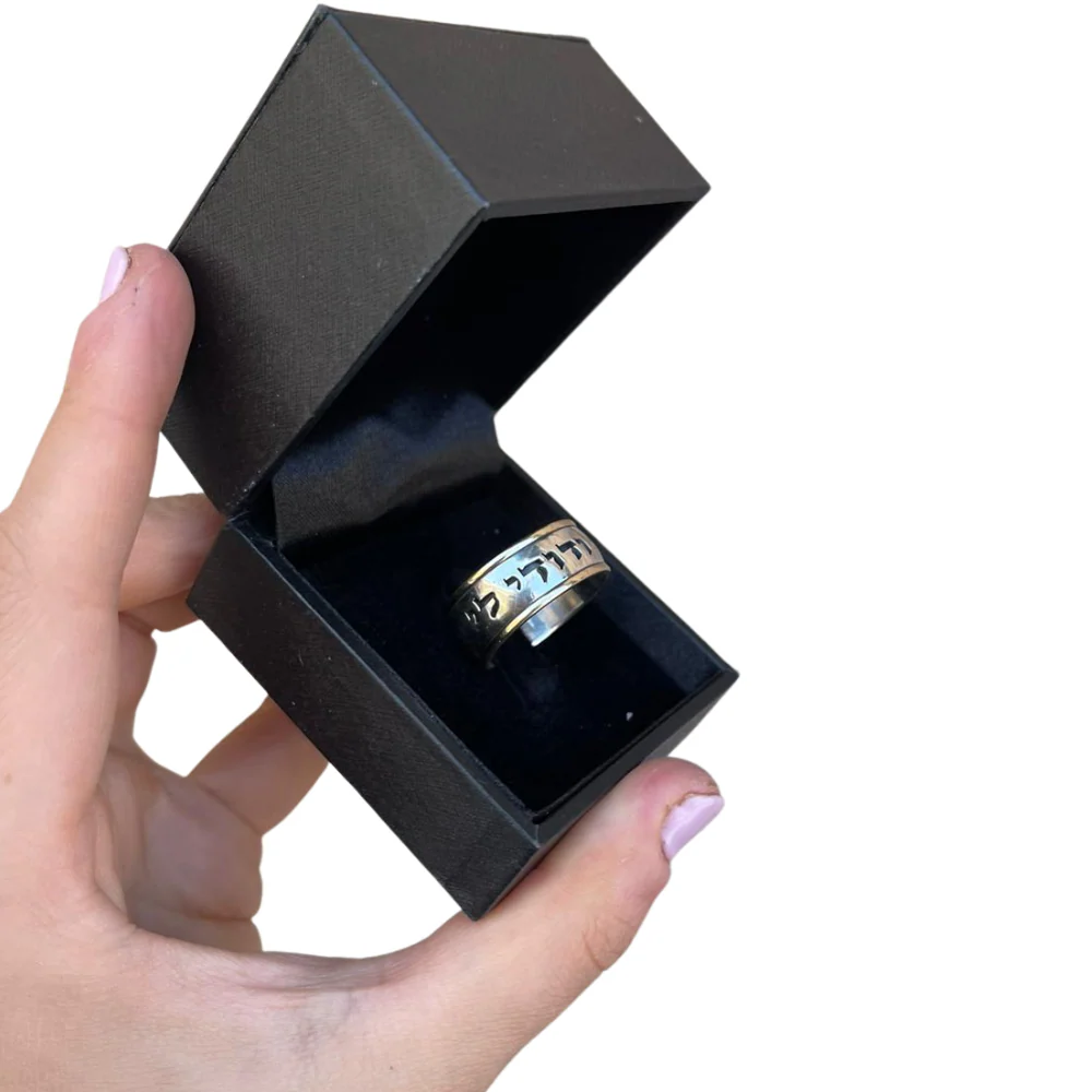Sterling Silver Wide 14k Gold Bordered Ani Ledodi Ring - Image 2