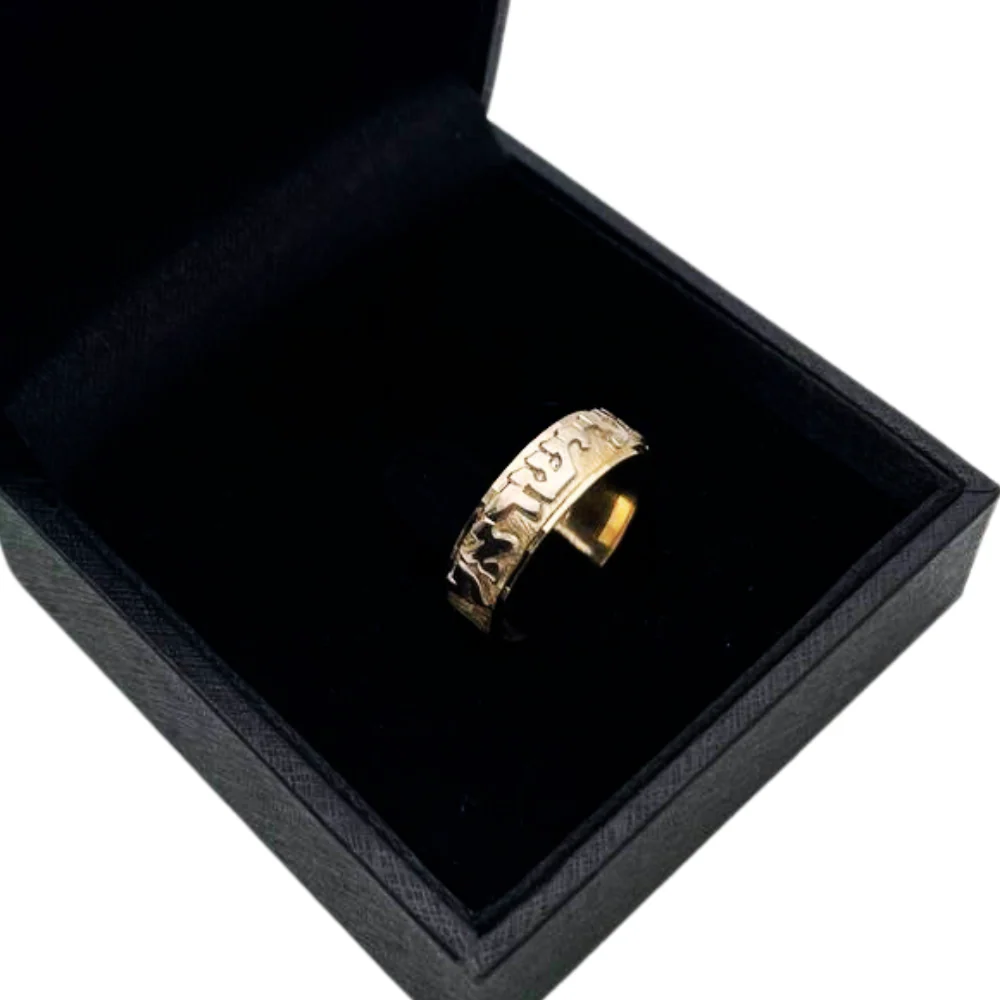 14k Two Tone Gold Jewish Wedding Band - Image 7