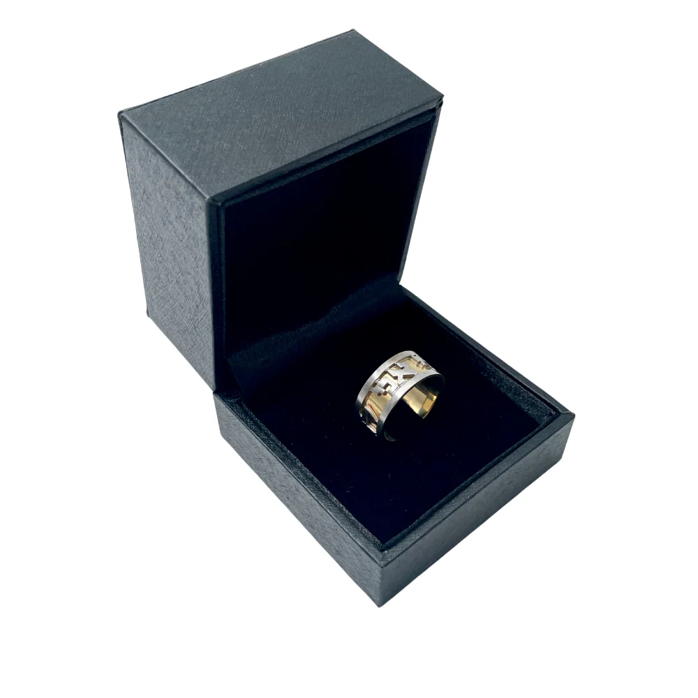 14k Yellow and White Gold Ani L'Dodi Ring - Image 6