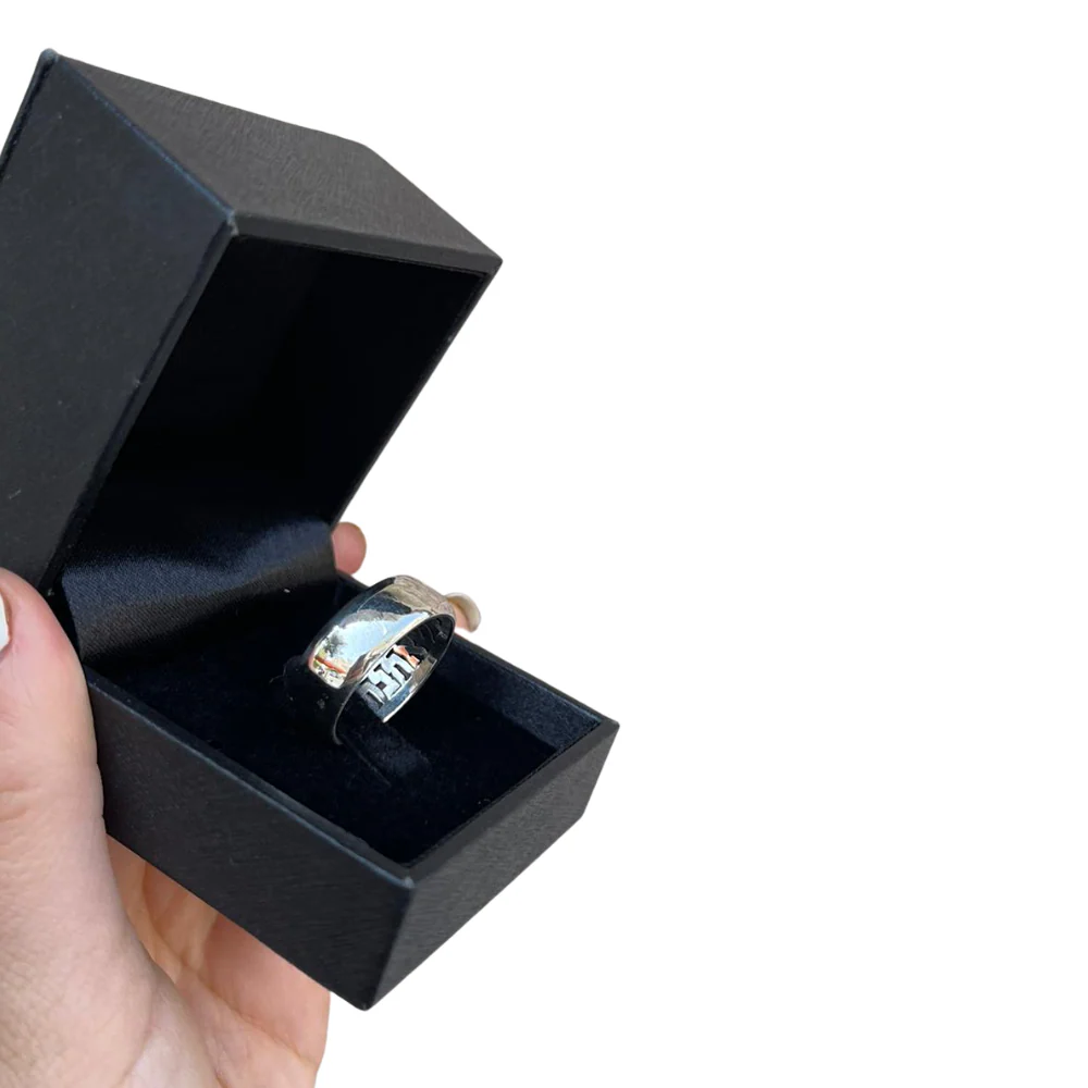Mystery Ani L'dodi Sterling Silver Hebrew Wedding Ring - Image 4