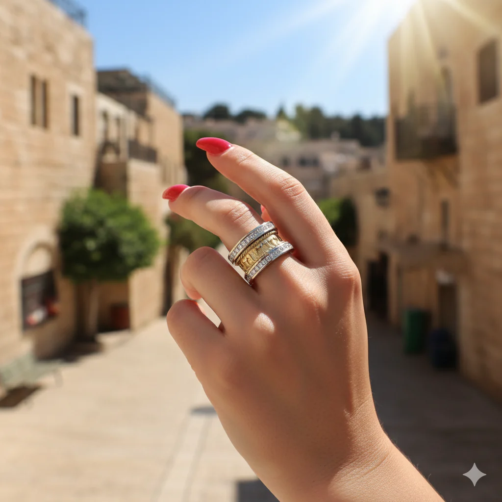 14k Two Tone Gold Braid Design Diamond Wedding Ring - Image 6