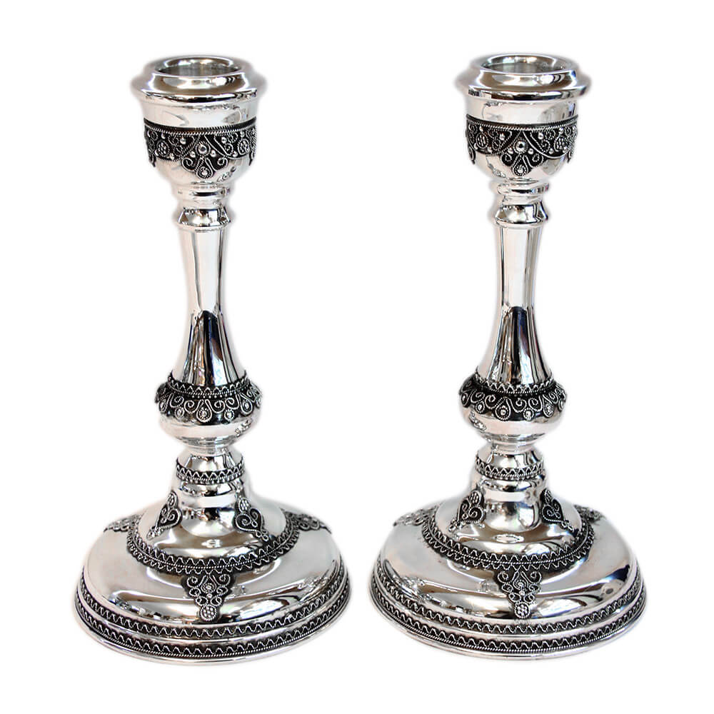 Polished Sterling Silver Candlesticks