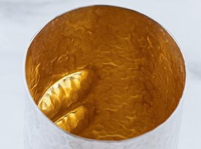Tall Cylindrical Hammered Copper Washing Cup - Image 3
