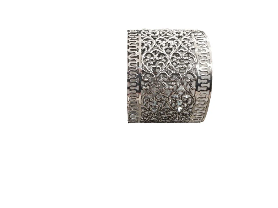 Personalized Silver Napkin Rings with Filigree - Image 3