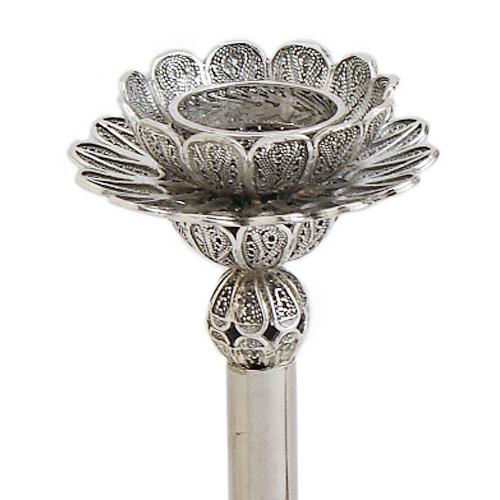 Filigree Smooth Stem Silver Candle Holders - Image 2