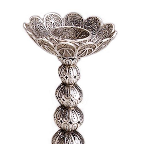 Filigree Knobs Silver Candle Holders - Image 3