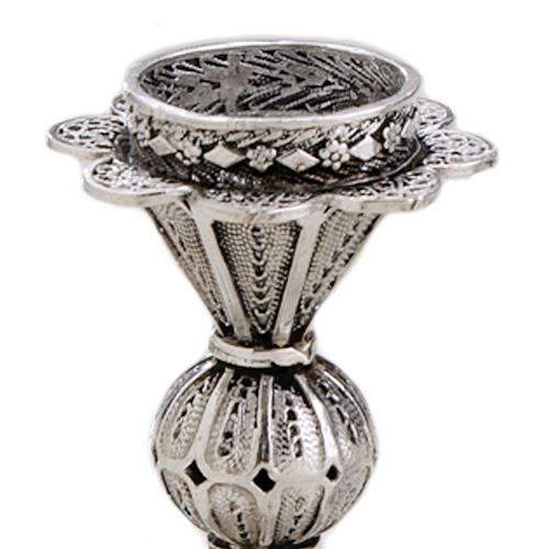 Silver Miniature Filigree Candle Holders - Image 2