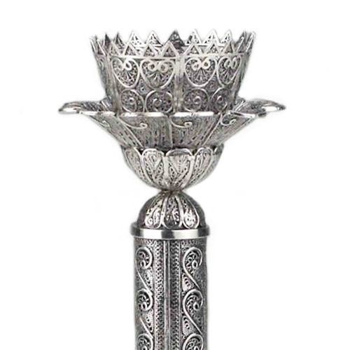 Silver Filigree Tall Square Candle Holders - Image 2