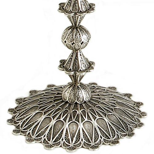 Sterling Silver Filigree Square Candelabra - Image 3