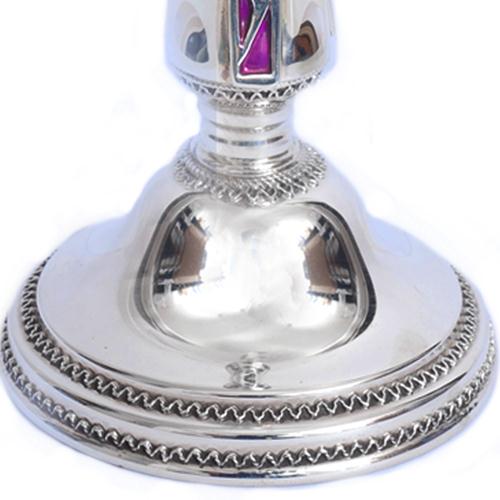 Silver Enamel Candle Holders - Image 3