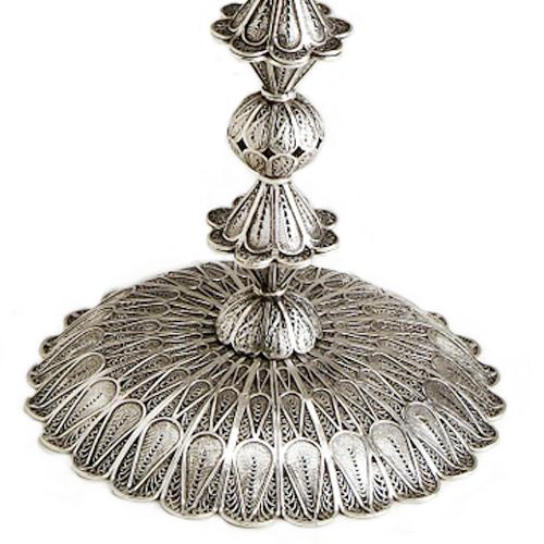 Sterling Silver Filigree Circular Candelabra - Image 3
