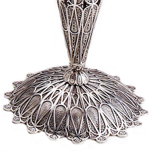 Sterling Silver Tall Filigree Candlesticks - Image 3