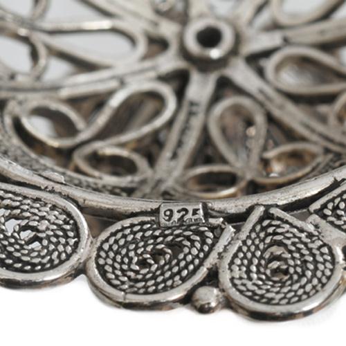 Sterling Silver Flower Filigree Candle Holders - Image 2