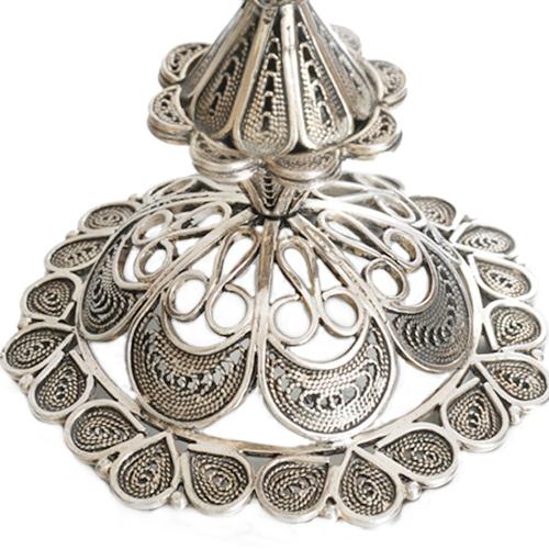 Sterling Silver Flower Filigree Candle Holders - Image 3