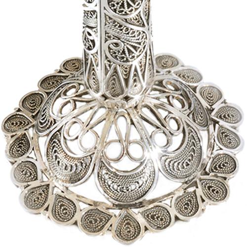 Silver Filigree Flower Candle Holders - Image 3