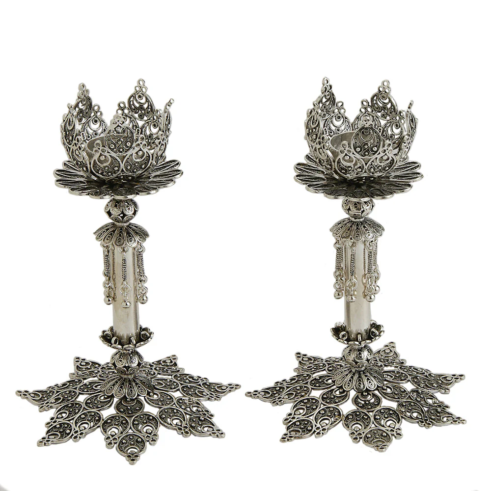 Ornate Sterling Silver Candlesticks